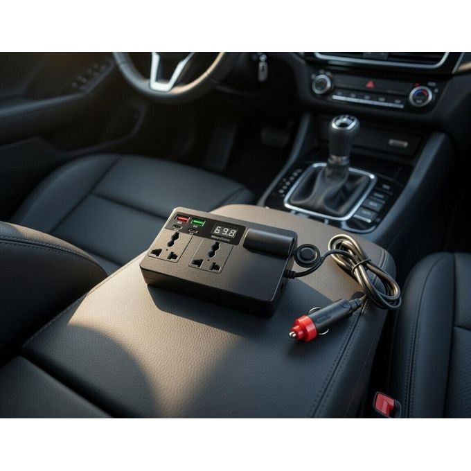 CAR INVERTER 200W PLUS FREE 65W 4 IN 1 DATA CABLE C TO C — view 2